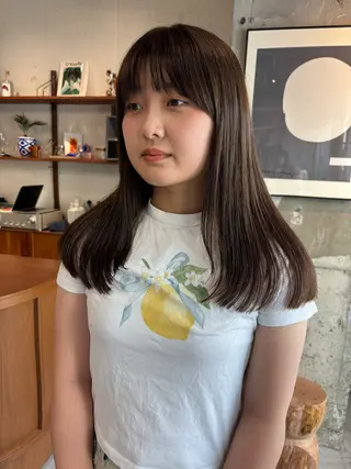 セミロング カラー 永田 愛莉のヘアスタイル