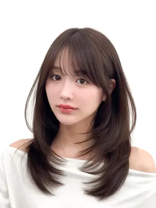 ミディアム カラー ヘアアレンジ 最小顔周り&レイヤー 特化/池袋/kokiのヘアスタイル