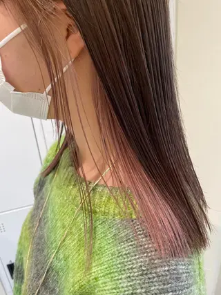 セミロング カラー ボブ/インナーカラー /眉毛/Miyuのヘアスタイル