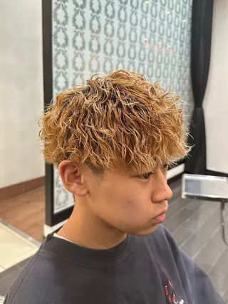 パーマ メンズ プログレス小平小川所属・フェザー/波巻き 雫石大夢のヘアスタイル