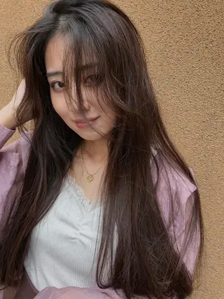 ロング カラー ヘアアレンジ JURI🤎 ワンカールレイヤーのヘアスタイル