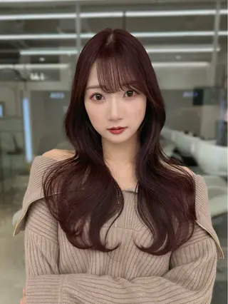 ロング カラー COA GINZA 空也/前髪/顔まわりのヘアスタイル