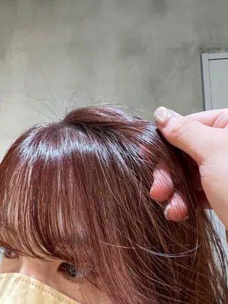 ロング カラー ボブ/巻ける縮毛矯正 /韓国レイヤーはなのヘアスタイル