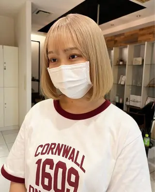 ミディアム ハイトーン/ 髪質改善/ヒロタリカのヘアスタイル