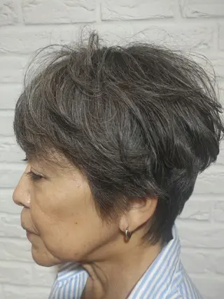 ショート カラー パーマ ✂デザインカット🐟 高評価✂戸崎俊成✂のヘアスタイル