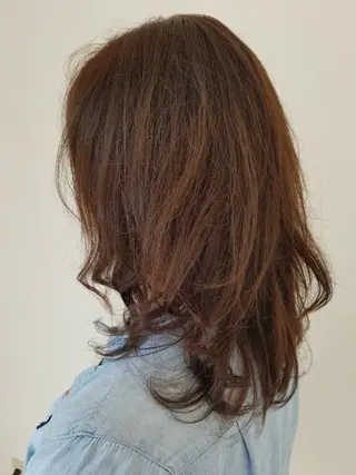 ミディアム パーマ 髪質改善/ハイライト 小林秀樹のヘアスタイル