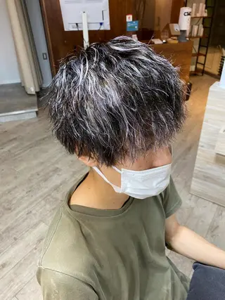 メンズ 波巻きスパイラル/ メンズパーマ/ゆうひのヘアスタイル