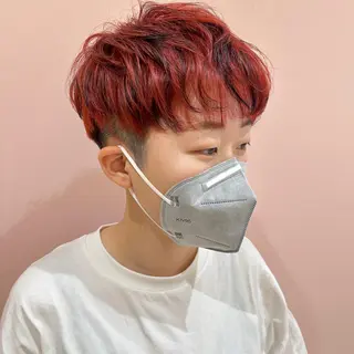 ショート カラー パーマ 似合わせカット/ ハイトーンchimiのヘアスタイル