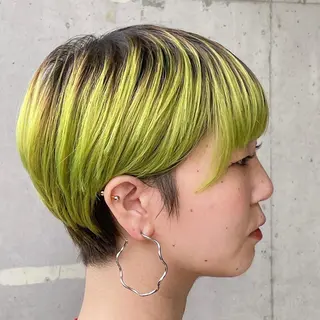 ショート カラー 暖色系カラー🍊 オオネヨシナリのヘアスタイル