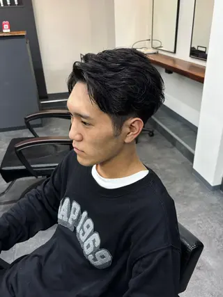 メンズ スパイキーパーマ 柏NO1 藤本葉のヘアスタイル