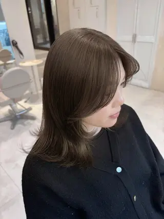 ミディアム カラー cie所属・ボブ/ミニボブ 透明感カラーkadoのヘアスタイル