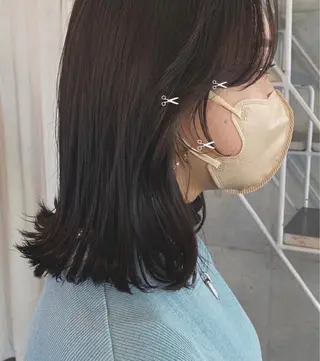 ミディアム カラー パーマ ヘアアレンジ メンズ キッズ ネイル マツエク・マツパ アイブロウ モリモト サナのヘアスタイル