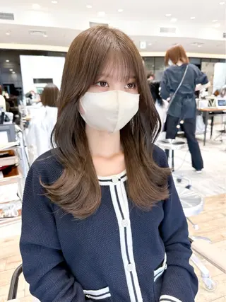 セミロング カラー 顔周り/くびれヘア 韓国ヘア💕風間るなのヘアスタイル