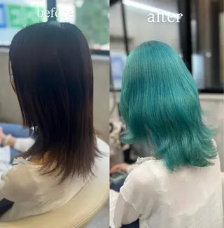 ミディアム カラー 小野瀬 蓮のヘアスタイル