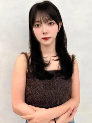 ロング カラー 🇰🇷韓国レイヤー 艶カラー／田川佑紀のヘアスタイル