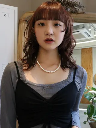 ミディアム カラー 松村 澪里のヘアスタイル