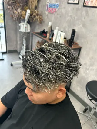 ショート カラー パーマ メンズ men`ssalon段所属・原 拓矢のヘアスタイル