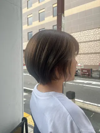 ショート まみ/暖色カラー /デザインカラーのヘアスタイル