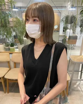 ミディアム 小顔レイヤー×コンパ クトボブ/林隆平のヘアスタイル