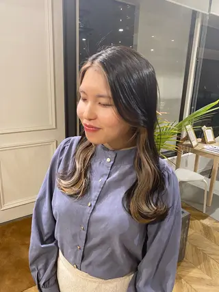 セミロング カラー yate'/ Wカラー/小出捷也のヘアスタイル