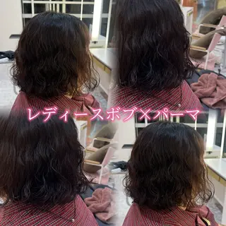 ミディアム パーマ 🫧メンズカット カラー/愛莉🫧のヘアスタイル