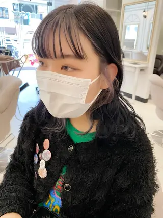 セミロング カラー eclat suzumiのヘアスタイル