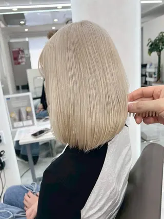 ミディアム カラー 髪質改善ストレート髪 質改善カラー特化中崎のヘアスタイル