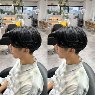 ショート パーマ メンズ メンズパーマ/艶 モテカラー/福井悟朗のヘアスタイル