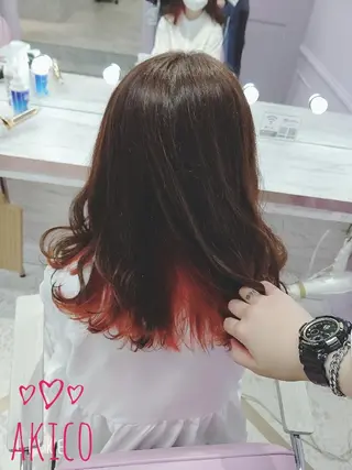 セミロング カラー LUXBE GALLERY なんば駅前店所属・ラックスビーギャラリ ー AKICOのヘアスタイル