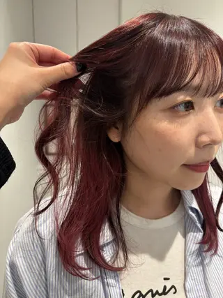セミロング リン🔔ボブ cut ベージュカラー🤎のヘアスタイル