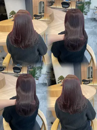 セミロング カラー Ella所属・nana【艶髪】/ レイヤー/縮毛矯正のヘアスタイル