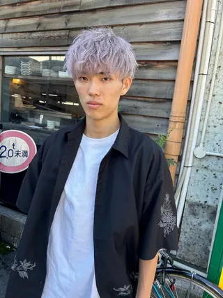 ショート カラー メンズ 🍀透明感抜群🍀/ ハイトーンカラーのヘアスタイル