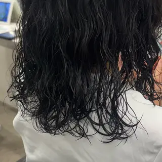 セミロング パーマ 髪質改善ストレート /暖色カラー🎀🪞のヘアスタイル