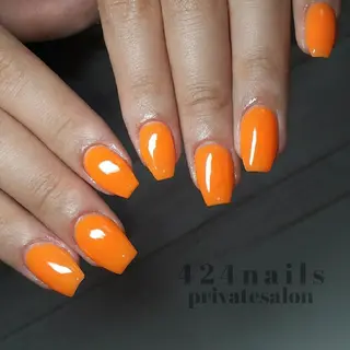 セミロング カラー ネイル マツエク・マツパ パーマ ヘアアレンジ アイブロウ 424 nailsのネイルデザイン