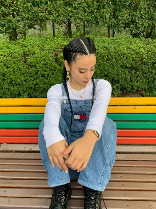 ロング ヘアアレンジ Lehua   (レフア)所属・MEI/ブレイズ/ コーンロウ/茅ヶ崎のヘアスタイル