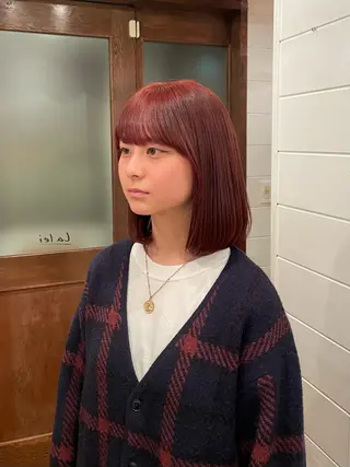 ミディアム ボブ/縮毛矯正/レイ ヤー♡Natsukiのヘアスタイル