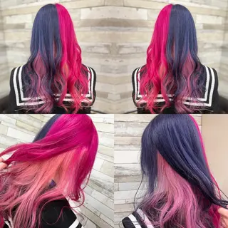 ロング カラー "PEPPU "所属・派手髪、ハイトーン ショートヘアShinのヘアスタイル