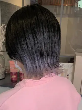ショート カラー ブリーチカラー🌈 嘉名 真樹のヘアスタイル