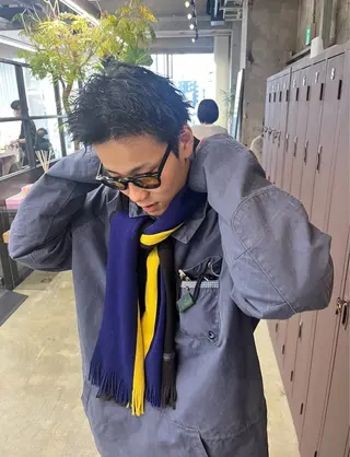 ショート パーマ メンズ ナガノリノ /ボブ/ ベージュ/暖色のヘアスタイル