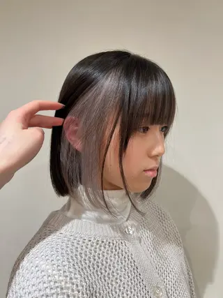 ミディアム カラー ナチュラル/インナー /牧野 佑菜のヘアスタイル