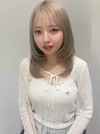 ミディアム 🎀ハイトーン・ボブ 心斎橋【あやか】🎀のヘアスタイル