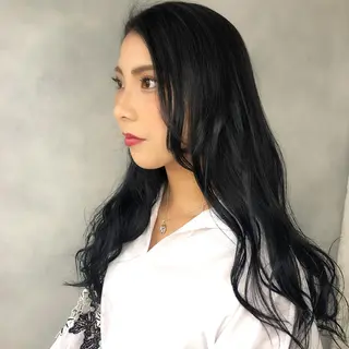 ロング 推しカラー🌙 RIHOのヘアスタイル
