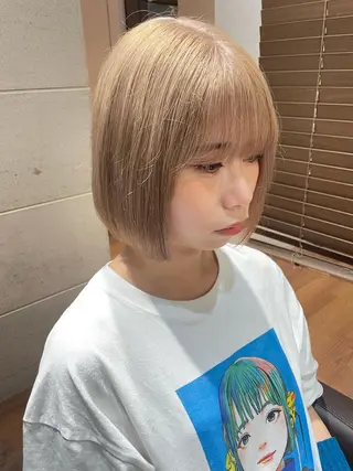 ショート カラー 羽田翔大/ブリーチ/ ボブカット/店長のヘアスタイル