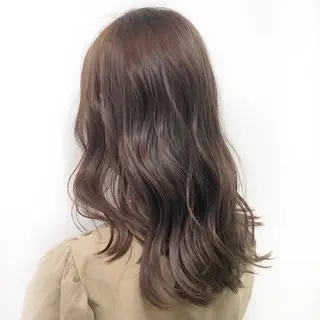 セミロング パーマ ヘアアレンジ 💕上野美容師☁ ブリーチ💖サワのヘアスタイル