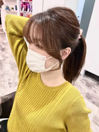 ミディアム ブリーチ毛に縮毛矯正 ✨カラー✨山田 正幸のヘアスタイル