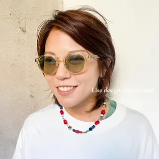 ミディアム カラー パーマ ヘアアレンジ メンズ 表参道Lise おおいしおりのヘアスタイル