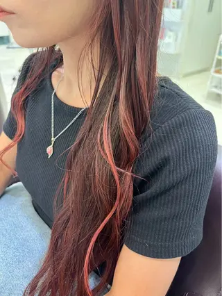 ロング カラー 艶カラー/縮毛矯正/ ブリーチカラー/みなのヘアスタイル