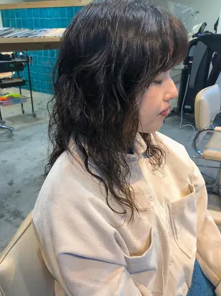 ロング パーマ クロエ新宿所属・❏アンニュイパーマ 川原畑 拓也❏のヘアスタイル
