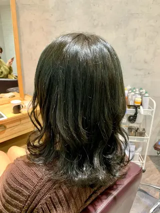 ミディアム 中川歩 髪質改善 ツヤカラー【横浜】のヘアスタイル