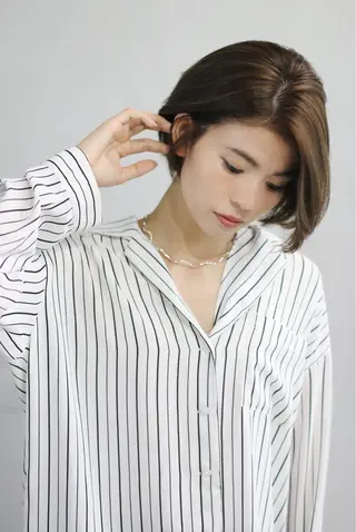 ショート カラー ボブ/ショート/ 白髪染め/メンズ葛西のヘアスタイル